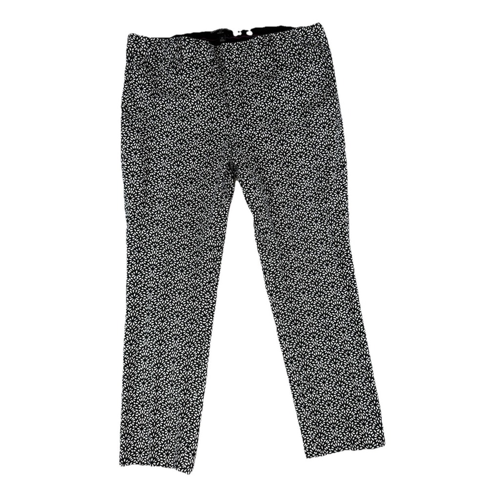 Banana Republic Pants Women's 12 Large Sloan Fit Black White Ankle Career Resort